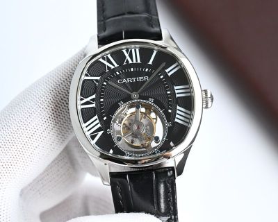 Drive De Cartier 40*41mm Tourbillon Movement Black/Blue/Green Face Watch